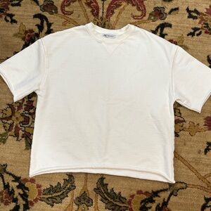 Zara White Short Sleeve Terry T-Shirt size M